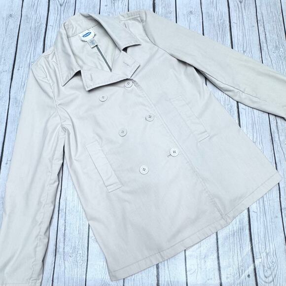 Old Navy Khaki Pea Coat Size Medium - Picture 1 of 3